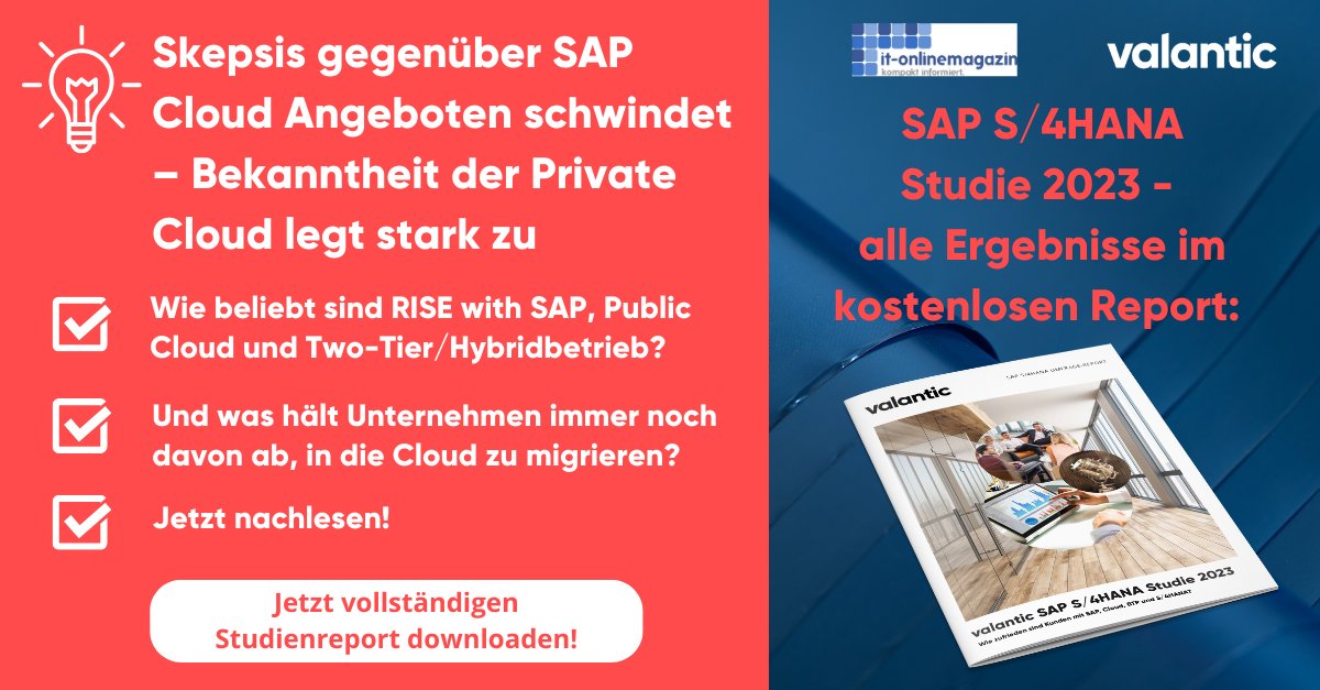 v_sap_services's tweet photo. 💡 Das #SAP Private #Cloud Angebot überzeugt laut der #S4HANA #Studie von #valantic immer mehr Unternehmen. Warum sie dennoch zögern, in die Cloud zu wechseln und was bei vermeintlichen Hindernissen hilft? Ergebnisreport downloaden und mehr erfahren: https://t.co/h9qSQzsJUX https://t.co/GGvU6SnllP