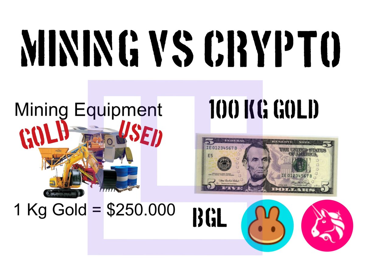 Today, you need over $250,000 of used equipment to mine 1 Kg / 2.20 lb Gold! To do better with crypto you need 5 dollars, BGL and patience to get more than 100 kg of digital gold...
#Bitgesell #BGL #BGLcoin
#storeofvalue #digitalgold
linktr.ee/bglworld