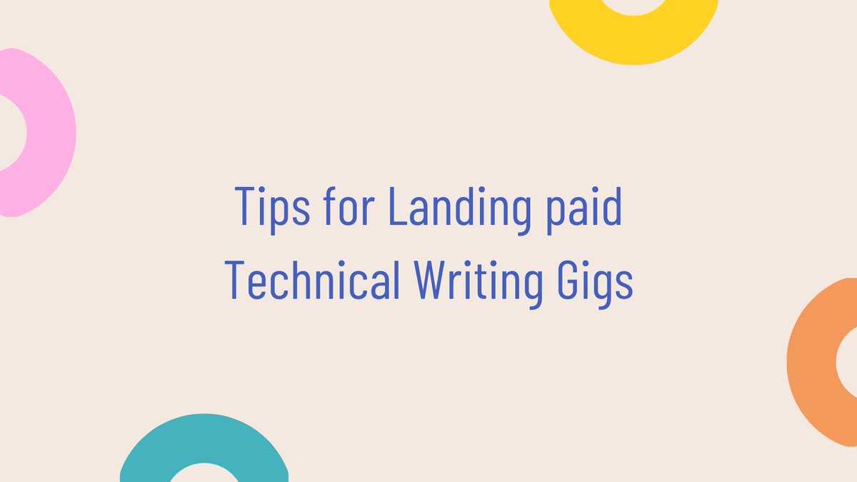 7 Tips for Landing Paid Technical Writing Gigs

Are you a technical writer looking for paid gigs? Here are some tips!

Stay with me   

1/n

#100DaysOfCode #CodeNewbie #freelancewriters #writingtips #writing #WritingCommunity #tech