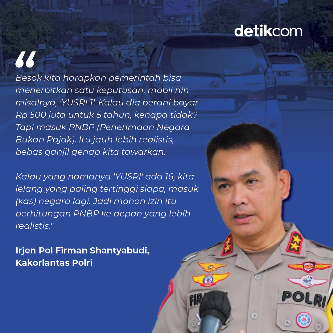detikcom's tweet photo. Polisi mengusulkan pelat nomor kendaraan bisa menggunakan susunan huruf bertuliskan nama seseorang. 

Usulan pelat nomor dengan susunan nama sendiri itu tentu tidak murah. Dalam usulan itu dicontohkan yang berminat diminta membayar Rp 500 juta.⁣

>> https://t.co/PZiNN4POxc https://t.co/eOV2rZzxY1