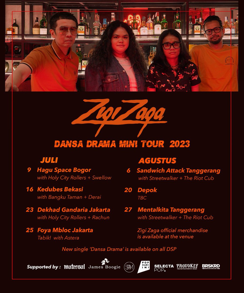 zigizagaband's tweet photo. Jengjeeettt langsung digempur brodiii. 
Catat tanggalnyaa! 🔥 

Zigi Zaga Dansa Drama Mini Our
Juli
9  Hagu Space Bogor
16 Kedubes Bekasi
23 Dekhad Gandaria
25 Foya Mbloc
Agustus
6 Sandwich Attack Tanggerang
20 Depok (TBC)
27 Mentalkita Cafe Tanggerang https://t.co/GKMFu4uIi9