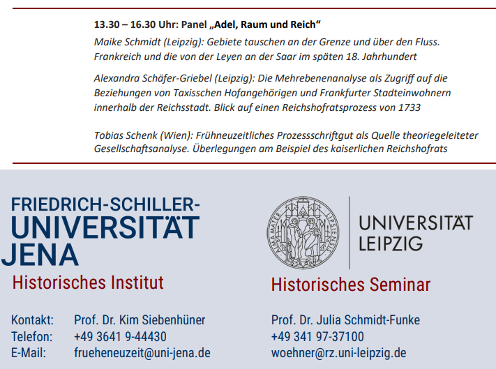 Ab morgen, Fr, 7.7., in Großbothen: gemeinsames Kolloquium zur Geschichte der Frühen Neuzeit der Lehrstühle Leipzig (Julia Schmidt-Funke @SchmidtFunke) und Jena (Kim Siebenhüner). Die Vorfreude ist groß. #earlymodern #malta #privacy #economichistory #nobility #reichshofrat