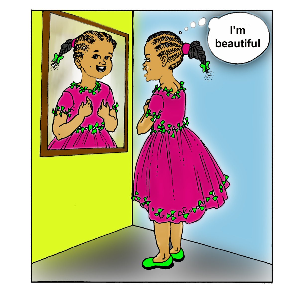 In my book-Wonderfully Made me, out in August, I teach kids on  self esteem, confidence, self worth.I tell them they are beautiful,amazing.This beauty is not  physical  Its an inate. Not affected by time, or age. It is  God given, the basis of their self worth.
#wonderfullymademe