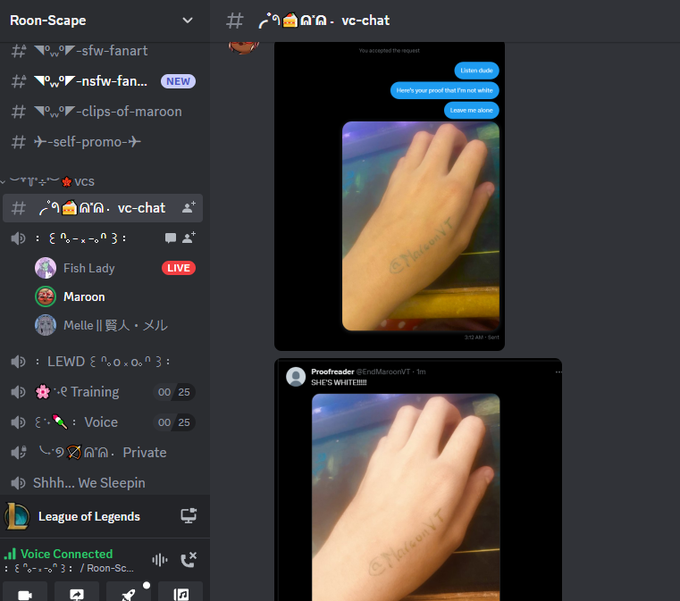 @EndMaroonVT I literally watched her do this IN VC. YOU EDITED IT.  YOU WHITE WASHED A BROWN PERSON.<a class="tags" target="_blank" title="On Twitter" href="/?out=eyJ0eXAiOiJKV1QiLCJhbGciOiJIUzUxMiJ9.eyJpYXQiOjE3MjU1MDA0ODcsImlzcyI6InR3cG9ybnN0YXJzLmNvbSIsIm5iZiI6MTcyNTUwMDQ4NywiZXhwIjoxNzU3MDM2NDg3LCJyZWRpcmVjdF91cmwiOiJodHRwczovL3R3aXR0ZXIuY29tL0VuZE1hcm9vblZUIn0.23pdSHDHLZXHPY4WFiogwRz1DxQoyMBel1tkY3eLhlqN73gVWqT8zQidxC_h72eQ-jpBVzZlnKUXwQcG2pFbYg">@EndMaroonVT</a><a href="/tag/vtuber"class="tags"><span>#vtuber</span></a><a href="/tag/lewdtuber"class="tags"><span>#lewdtuber</span></a><a href="/tag/envtubers"class="tags"><span>#envtubers</span></a><a href="/tag/baldursgate3"class="tags"><span>#baldursgate3</span></a>