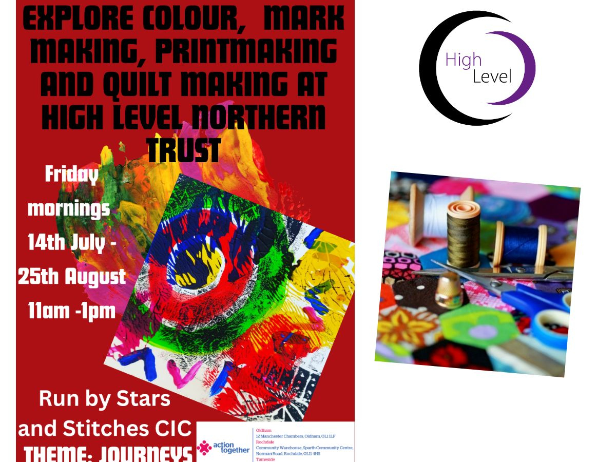 *Service User Announcement*

Join Maddie and Lee for some Fun and Relaxation in the Arts and Crafts Group.

The Group will run on Friday Morning at 11 am till 1 pm.

#Recovery  #Highlevel  #Recoveryjourney #HLNT #Rochdale  #Groups #artsandcraft #relaxtion #starsandstitches2021
