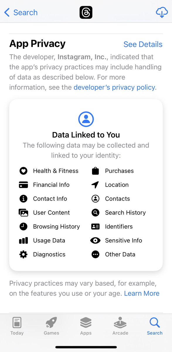 vipul19's tweet photo. Who’s ready to try the new app and share all their sensitive data with #Meta #ThreadsApp
- Financial info
- Browsing history
- Purchases
- Location
- Identifiers
- Sensitive info
Think before you leap, switch to #xxNetwork for safer communication
#privacy #socialmedia https://t.co/hJthPgtbtA