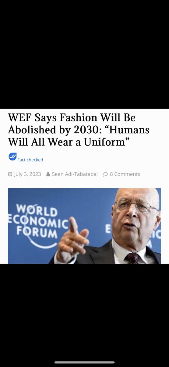 tashgroves's tweet photo. @elonmusk WEF says there will be no fashion🤦‍♀️ https://t.co/Ebiy8l0efd