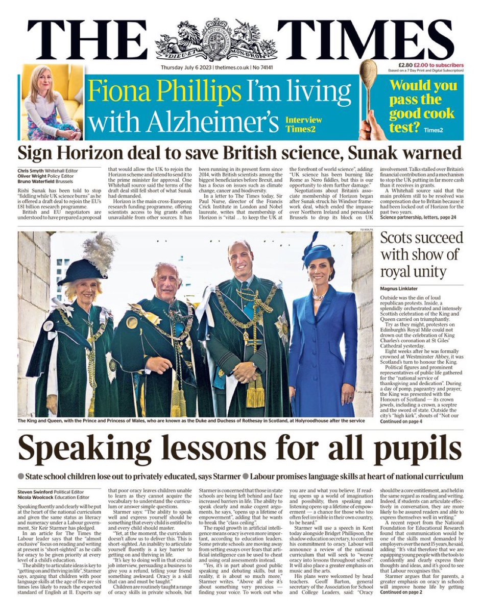 📰🔥Oracy on the front pages & news headlines! Fantastic to see @UKLabour pledge to give oracy the status it deserves at the heart of the curriculum & recognise the importance of oracy education as a key to unlocking opportunity for all children and young people. @voice21oracy