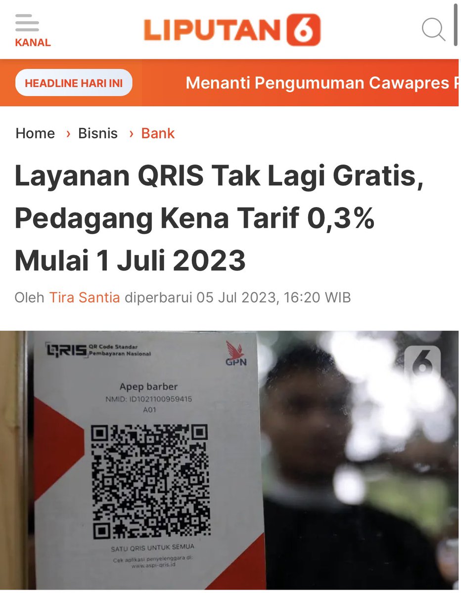anggaandinata's tweet photo. Gas fee QRIS 0,3% ya ges… https://t.co/oo95lAe0rk