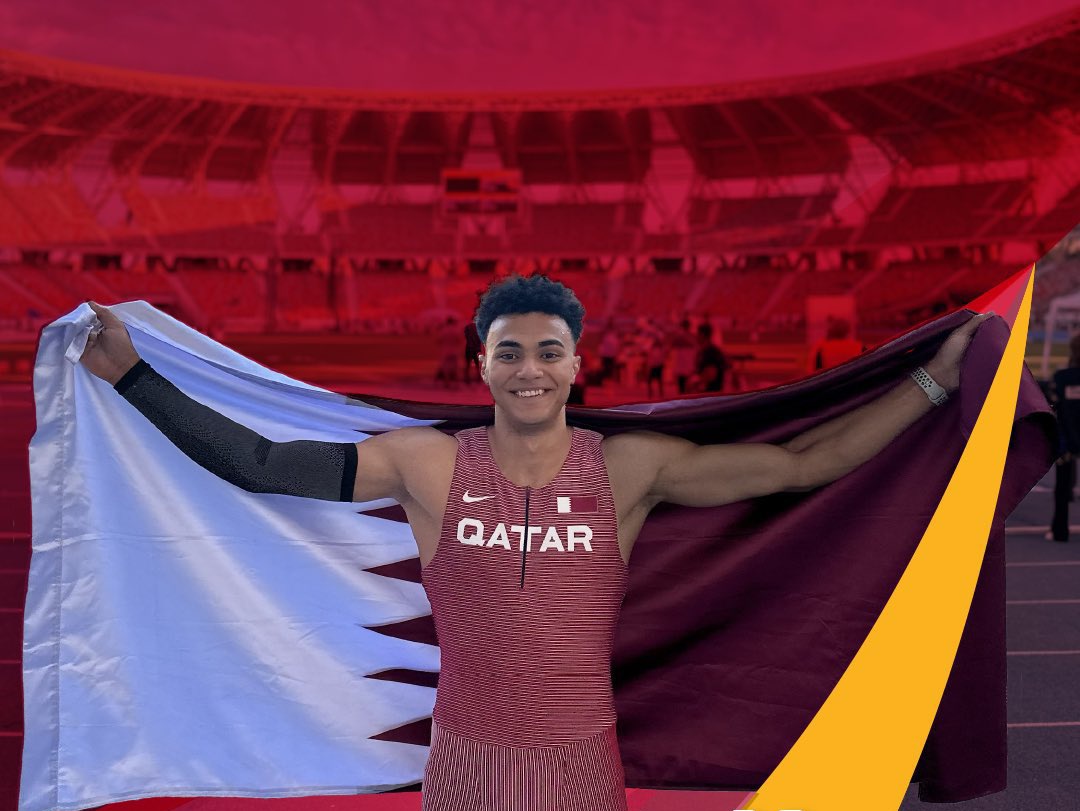 Our champion #SeifMohammed wins Pole Vault gold medal at the 15th Arab Games – #Algeria2023 💪🇶🇦🥇 #قطر_الجزائر #WeAreTeamQatar