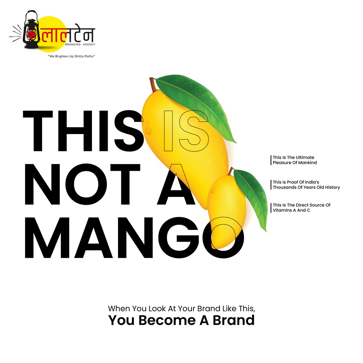 LaltenBranding's tweet photo. Unlocking your brand's full potential with our expertise and creativity. ๐โจ Discover the power of branding with ๐๐๐ฅ๐ญ๐๐ง ๐๐ซ๐๐ง๐๐ข๐ง๐ .
.
.
.
.
.
#brandingagency #laltenbranding #Lalten #topicalspot #rajkotbrandingagency #creativeheads #creativeminds #brand #Mango https://t.co/ZzY3B3htuw