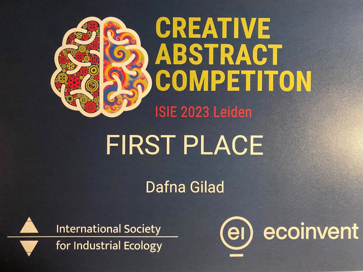 Congratulations to Dafna for winning first place in the creative abstract competition at <a href="/IS4IE/">International Society for Industrial Ecology</a> for the video on the #Sustainability  game that is developed by Dafna, Sif, Philip, Martin, Jan and Francesca! 👏🥇