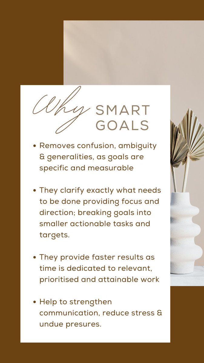 #SMART #goals provide clarity, focus and the motivation you need to achieve your goals. They help reduce feelings of overwhelm by understanding whats important &amp; build #confidence &amp; #productivity as you achieve each objective. 
Learn more here: elizabethlenihan.wordpress.com/2023/06/28/tim…