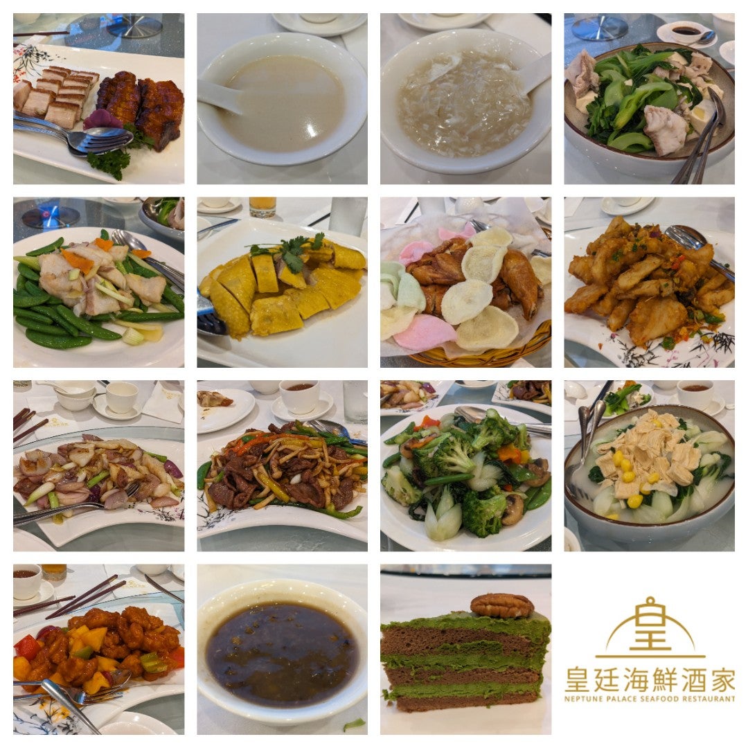 kawayaneh's tweet photo. Variation of fish, chicken, pork and beef dishes. This is a good and varied spread. Tasty meal. Michelin recommend. (@ Neptune Palace Seafood Restaurant in Vancouver, BC) https://t.co/SSZZBB3rby https://t.co/U6T6FRZ6DA