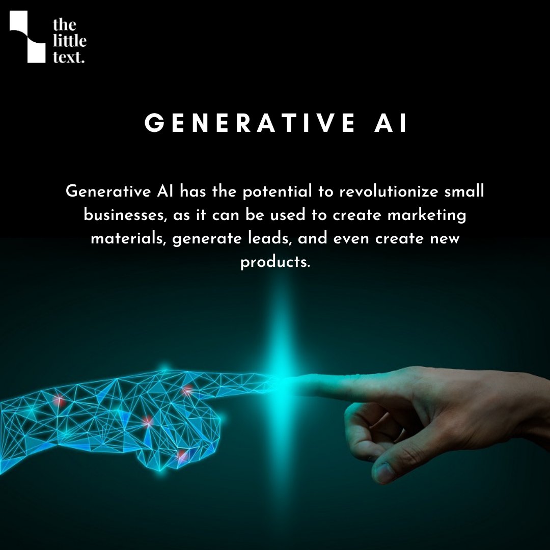 thelittext's tweet photo. Don't get left behind: Stay ahead of the curve with small business tech trends for 2023

#smallbusiness #smallbusinesstech #businesstrends #2023trends #techtrends #businesstech #futureofsmallbusiness
#businessowner #generativeai #ai #artificialintelligence #marketing https://t.co/rEC3UKPY50