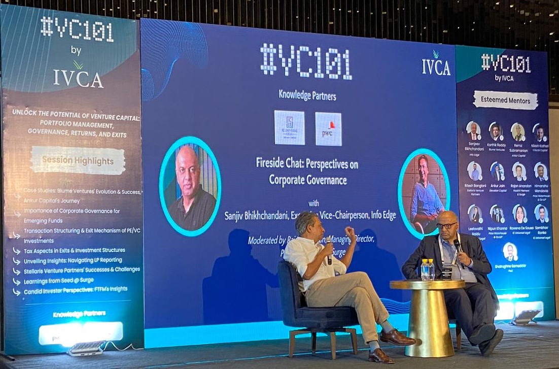 IndianVCA's tweet photo. Live Now!
Industry veteran @sbikh, Founder of @InfoEdgeVC, provides his outlook on corporate governance in a fireside chat with @RajanAnandan, Managing Director, @peakxvpartners & @_surgeahead, and Chair, VC Council, @IndianVCA.
#VC101byIVCA #MaximumIndia #insights https://t.co/yBNB8eykK3