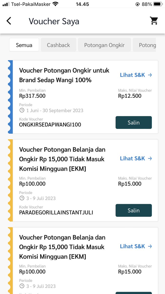 SAATNYA TANGGAL KEMBAR 7.7
Mimin SPILL kode voucher buat belanja di Evermos!😻🎉

PARADEGORILLAINSTANTJULI
PARADEBERKAHSALUYUJULI
SPESIALADMIRAJUNI
SPESIALYASMEERAJUNI
ONGKIRJULI
ONGKIRIDX15
INTHEBOX

Cus meluncurr~ evermos.info/regis