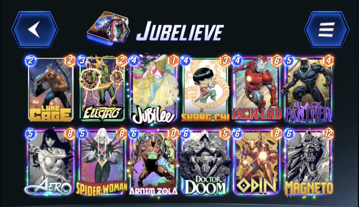 Klypze's tweet photo. That was quick. Hit infinity with the same deck as last time with a few changes.

#MarvelSnap #marvelsnapdecks https://t.co/3Yh2Gahcn5