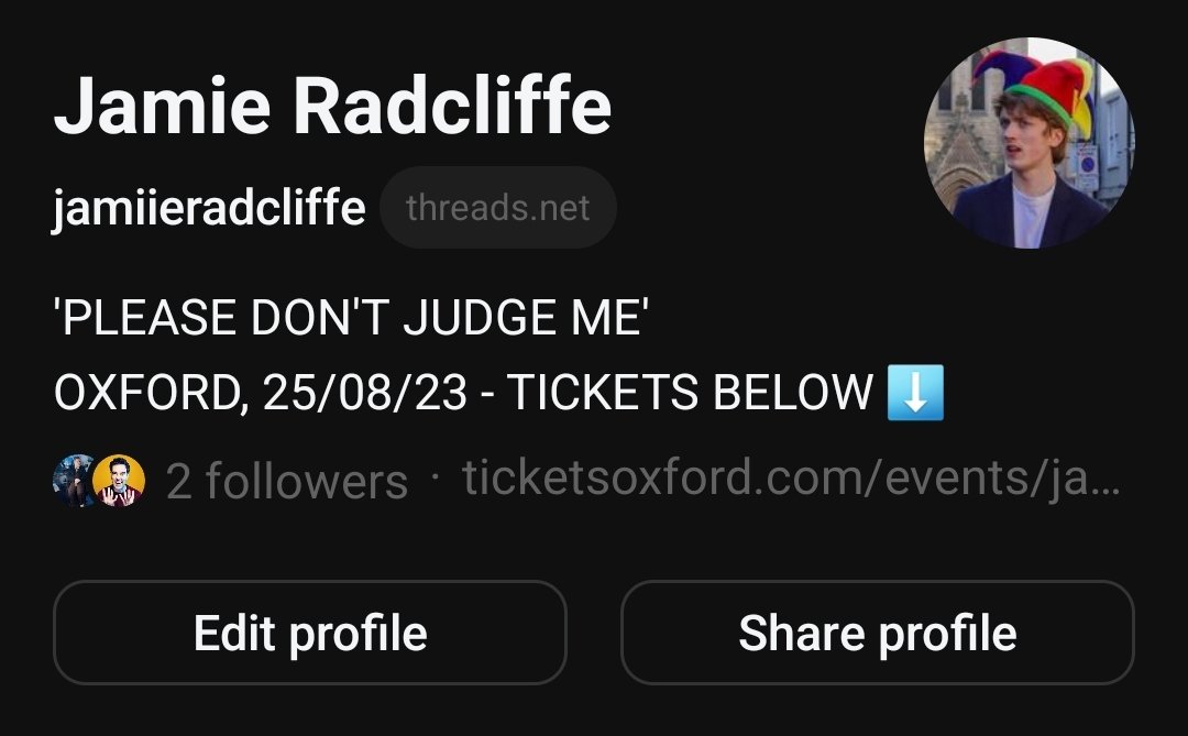 Follow me on Threads <a href="/JamiieRadcliffe/">Jamie Radcliffe</a>