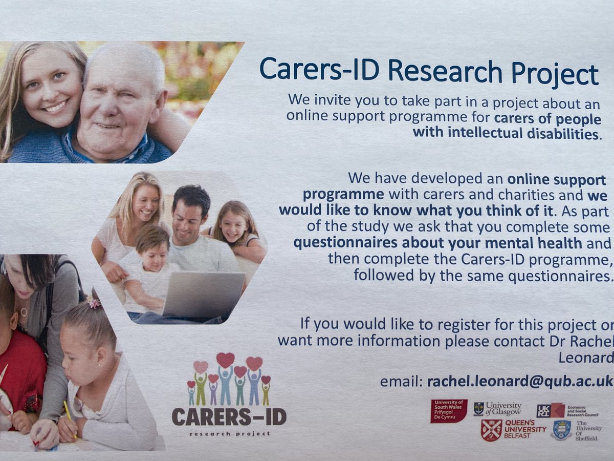 #carers of people with a learning disability @QUBelfast want to hear your views about a new support programme that has been developed in partnership with carers @arcni