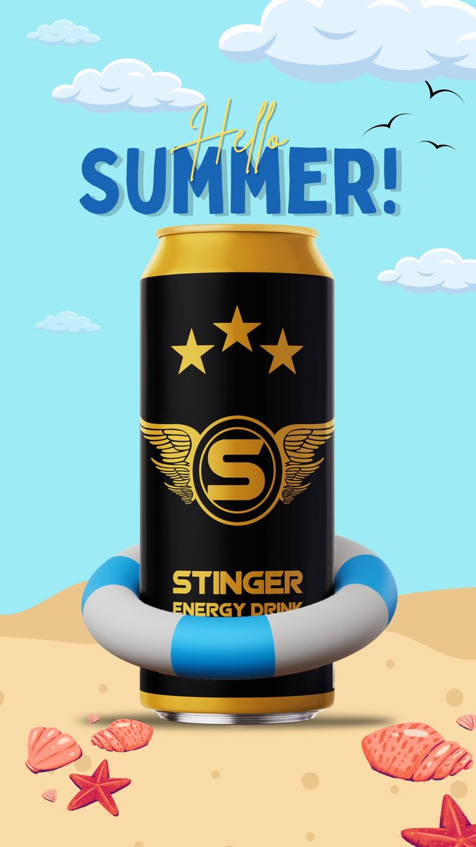 stingerdrinks's tweet photo. Hello SUMMER!

Stinger Energy Drink...

#stinger #stingerdrinks #stingerenergydrinks #energy #export #energydrink #energydrinks #summer #golddesign #sea #seasand #sun #beach https://t.co/RjBVu9OKsW