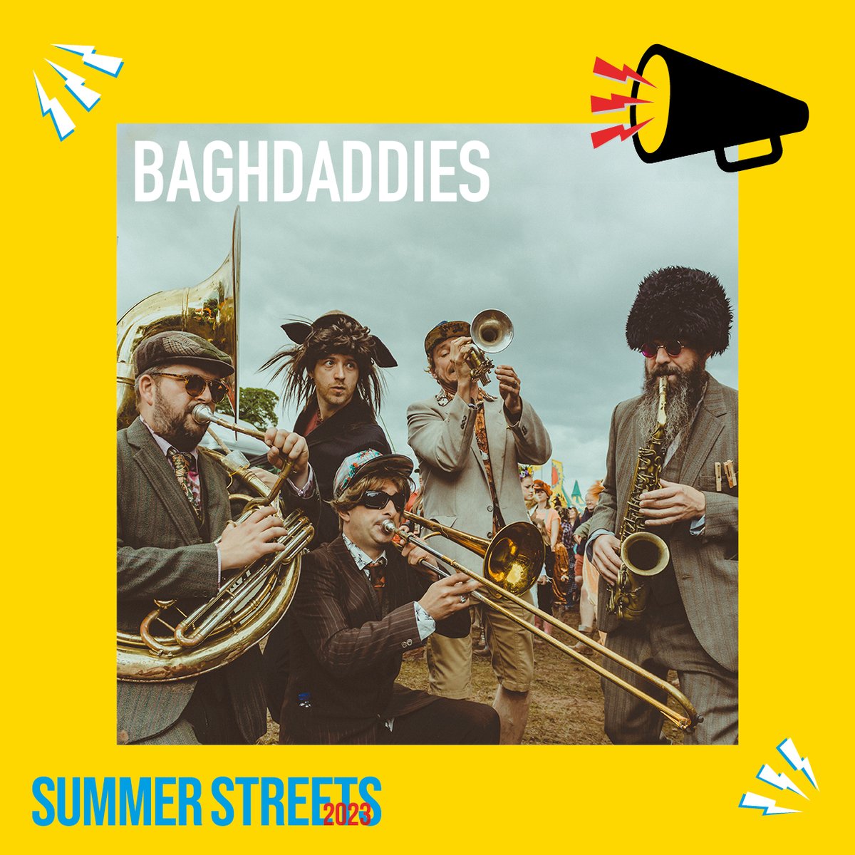 One of the best festival bands around, <a href="/Baghdaddies/">Baghdaddies</a> will be appearing at Summer Streets on Sat 15th July! Join us at Cliffe Park for their exhilarating cocktail of Balkan melodies, ska and latin grooves!