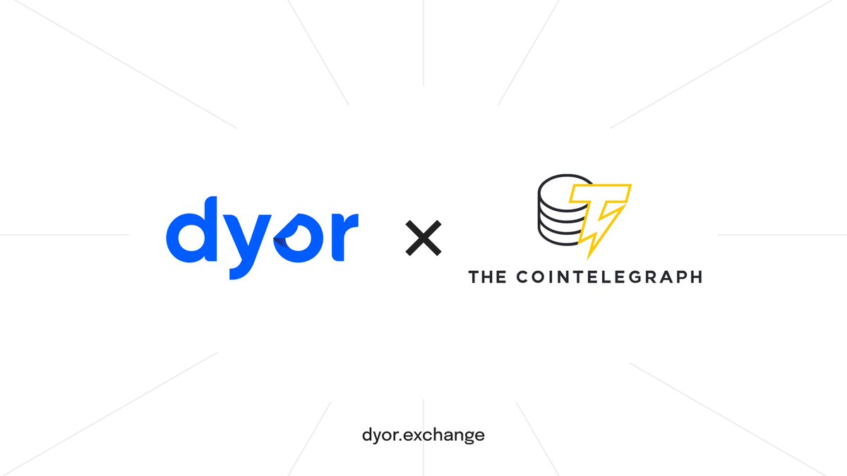 🚀 Dyor partners with <a href="/Cointelegraph/">Cointelegraph</a> 🎉⚡️
- Full editorial coverage 
- PR &amp; Marketing advisory 
- Access to key industry figures 
- Exposure to capital 
- Participation in major Web3 events across the globe
Talk to Dyor this Saturday at 4 pm. Set reminder: buff.ly/446RoMS