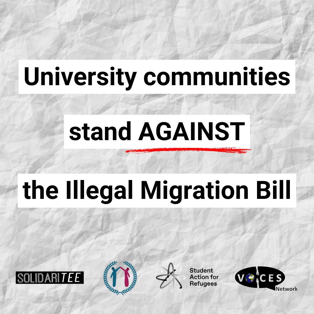 THANK YOU to everyone who has signed our petition with @CityofSanctuary, @UniofSanctuary, @SolidariTeeUK and @VOICESNetworkUK so far. ✊ We want to send a clear message to the government. If you work or study at uni, add your name and please share! ✍️bit.ly/unisforrefugees