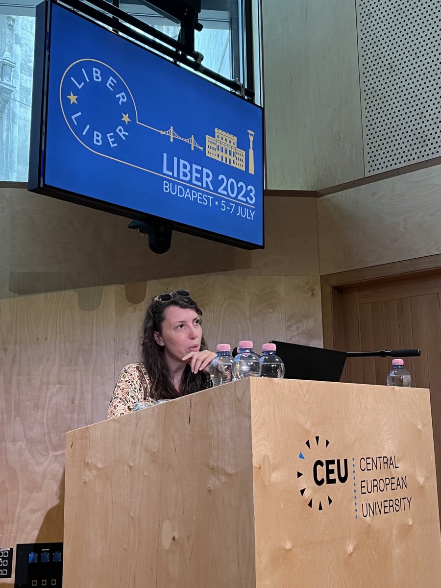 The Building Communities session at #liber2023. Dr. ⁦@knitandb⁩ from the LIBER #citizenscience working group on public engagement, terminology and impact. #openscience
