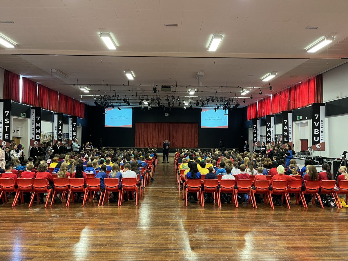 Bramhall_High's tweet photo. A huge welcome to our new Year 7 students! We hope you have an amazing day and enjoy all the fun lessons and activities we have planned for you. https://t.co/lGQ3vdWFEk