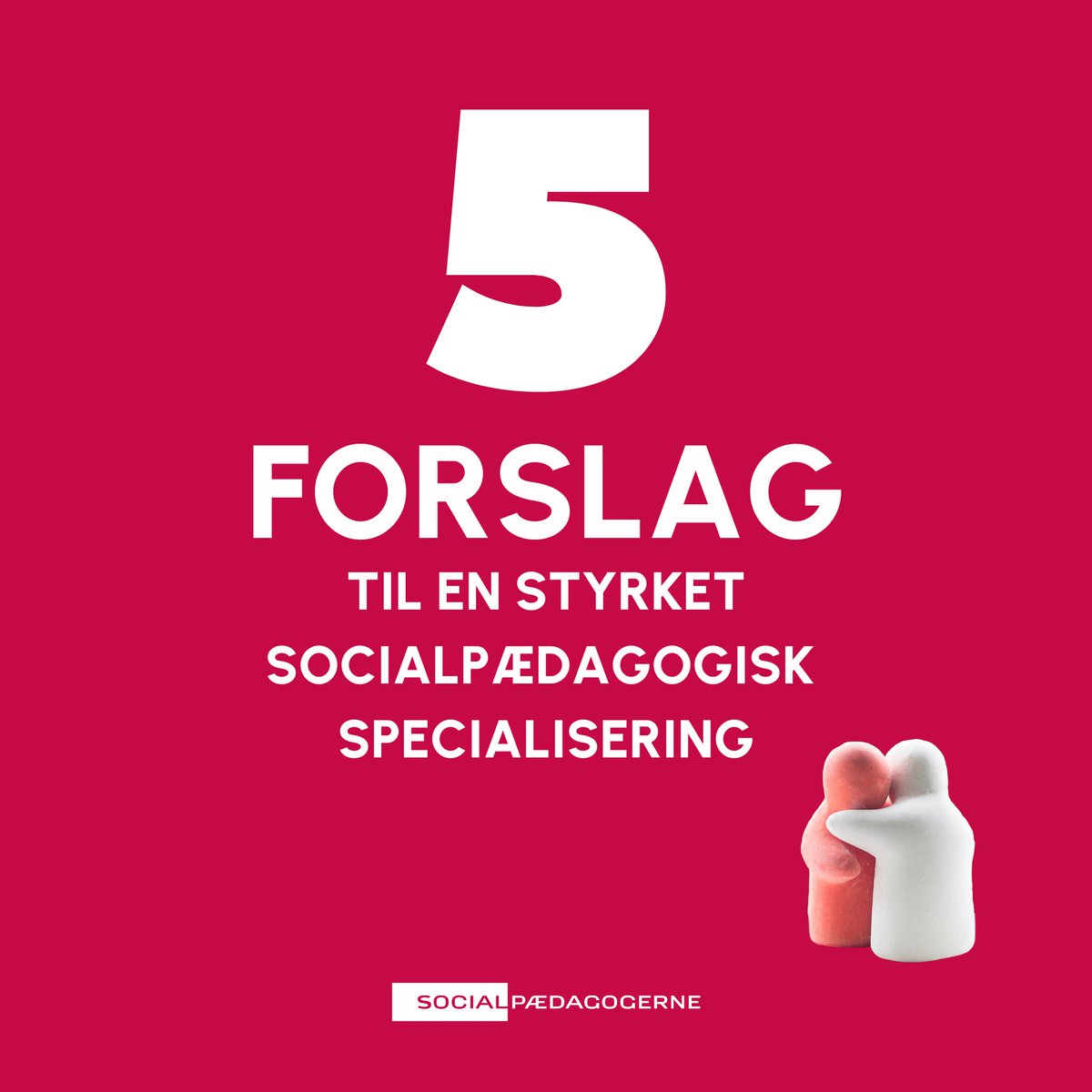 📢 Flere unge skal vælge uddannelsen til socialpædagog!
 
 💡Derfor har vi bl.a. brug for en ambitiøs, målrettet og attraktiv pædagoguddannelse, som kan tiltrække flere unge, der vil være socialpædagoger. Det haster⌛
 
5 forslag til en styrket socialpædagogisk specialisering 👇