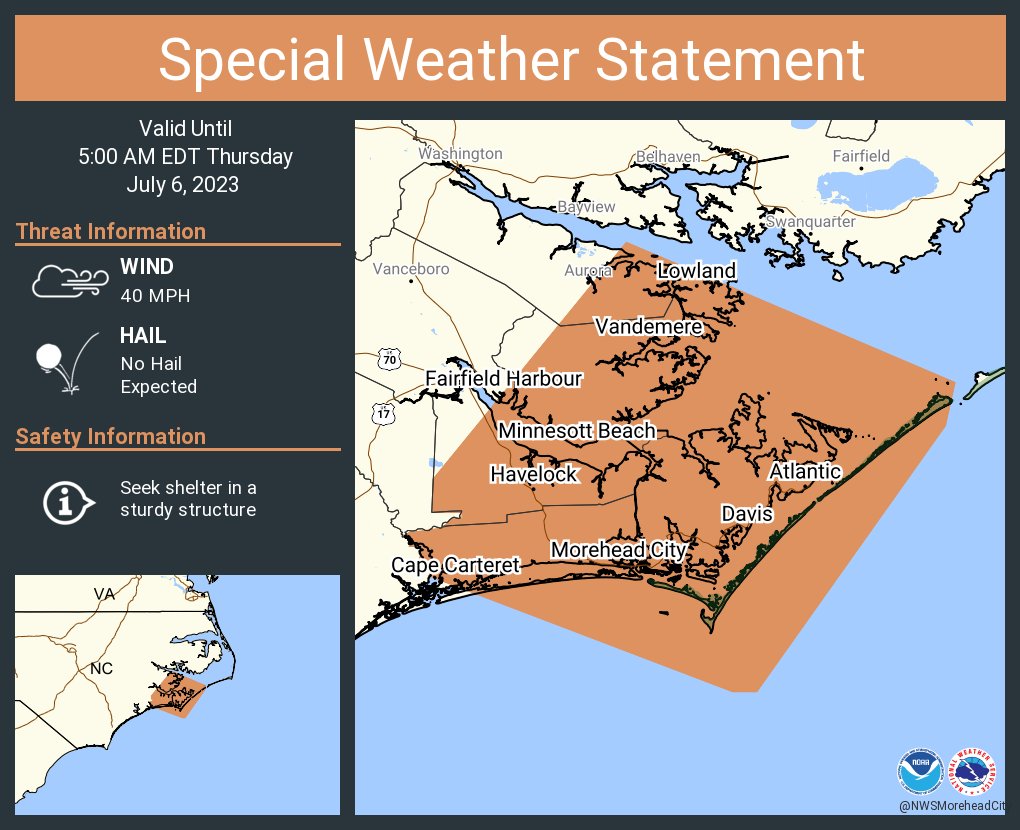 NWS Newport/Morehead on Twitter "A special weather statement has been