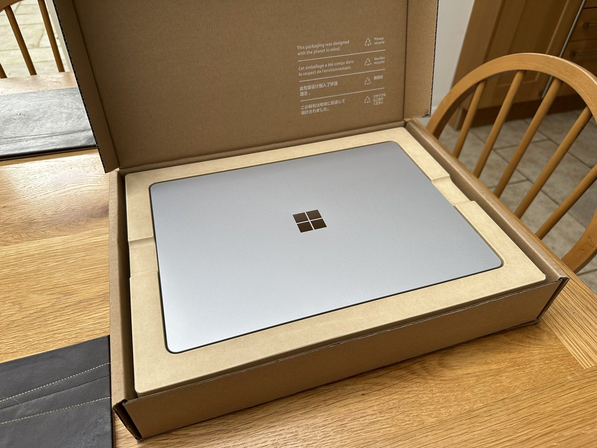 Starting the day with a new laptop delivery… #SurfaceLaptop