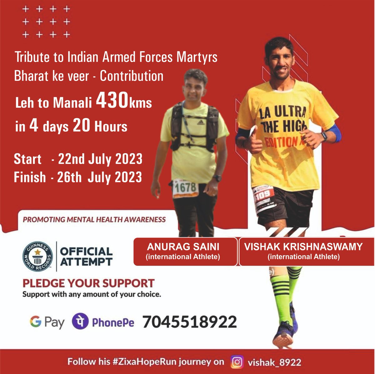 Help us for fueling the expenses for Himalayan Expedition from Leh to Manali for Guinness World Record Official Attempt 430kms on foot in 4 days 20hours.

Link to Contribute.

milaap.org/fundraisers/su…