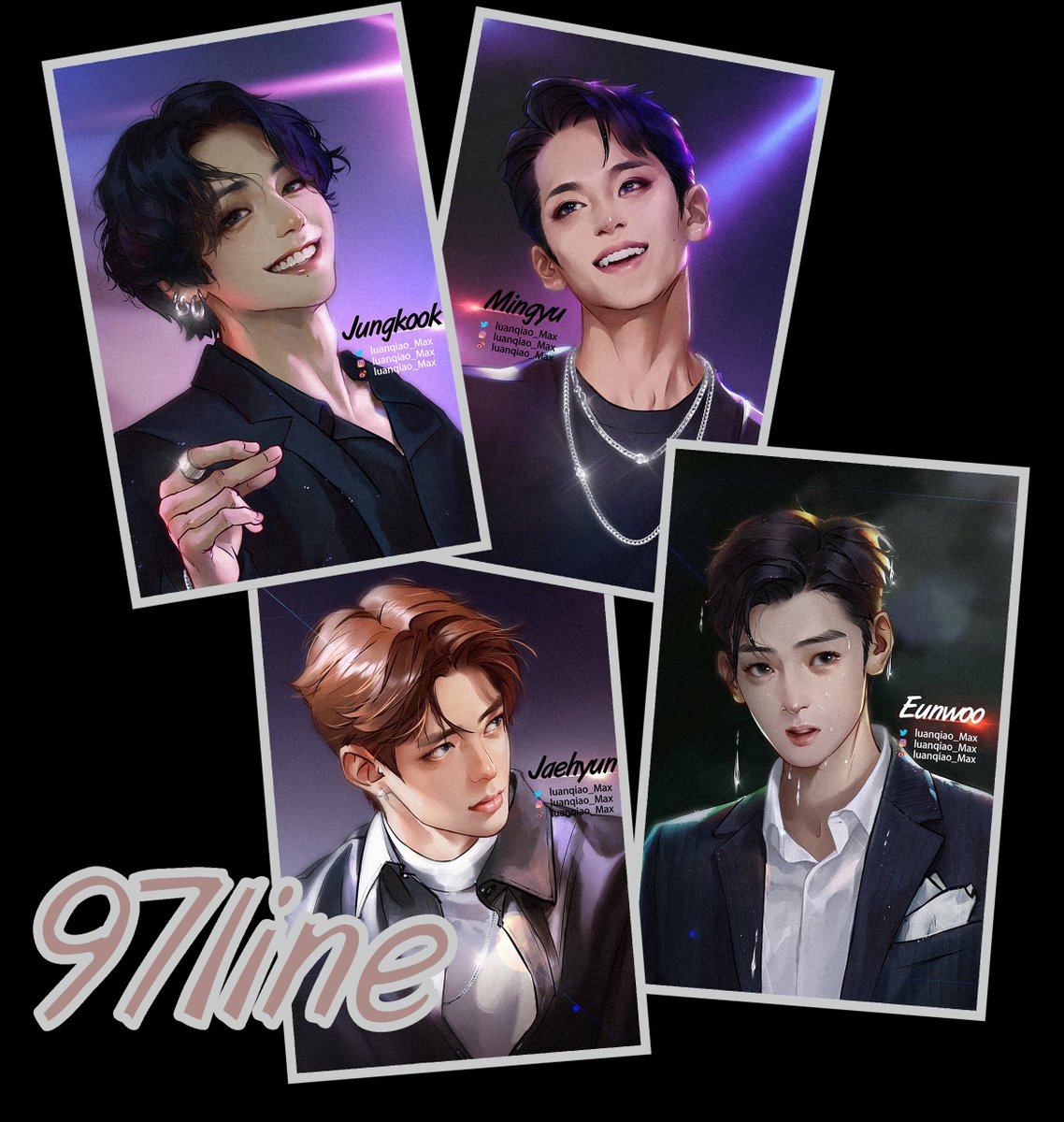 luanqiao_Max's tweet photo. 97line part 1⃣️
#97line #JUNGKOOK #정국 #BTS #방탄소년단 #田柾国 #jaehyun #엔시티127 #ジェヒョン #郑在玹 #แจฮยอน #재현 #ChaEunWoo  #차은우 #チャウヌ #车银优  #ชาอึนวู   #TopManagement  #아스트로 #ASTRO #顶级经纪人 #탑매니지먼트 #MINGYU  #金珉奎  #seventeen #세븐틴 #민규 https://t.co/2niO6Pipp7