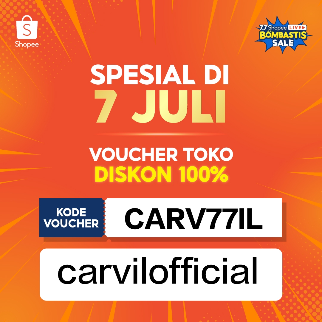 Spesial di bulan Juli Carvilers !
.
Gunakan kode vouchernya saat berbelanja di carvilofficial di @shopee_id ya 
.
Carvil Tetap Yang Terbaik !
.
#shopee #carvil #carviltetapyangterbaik #carvilofficial #pakecarvil