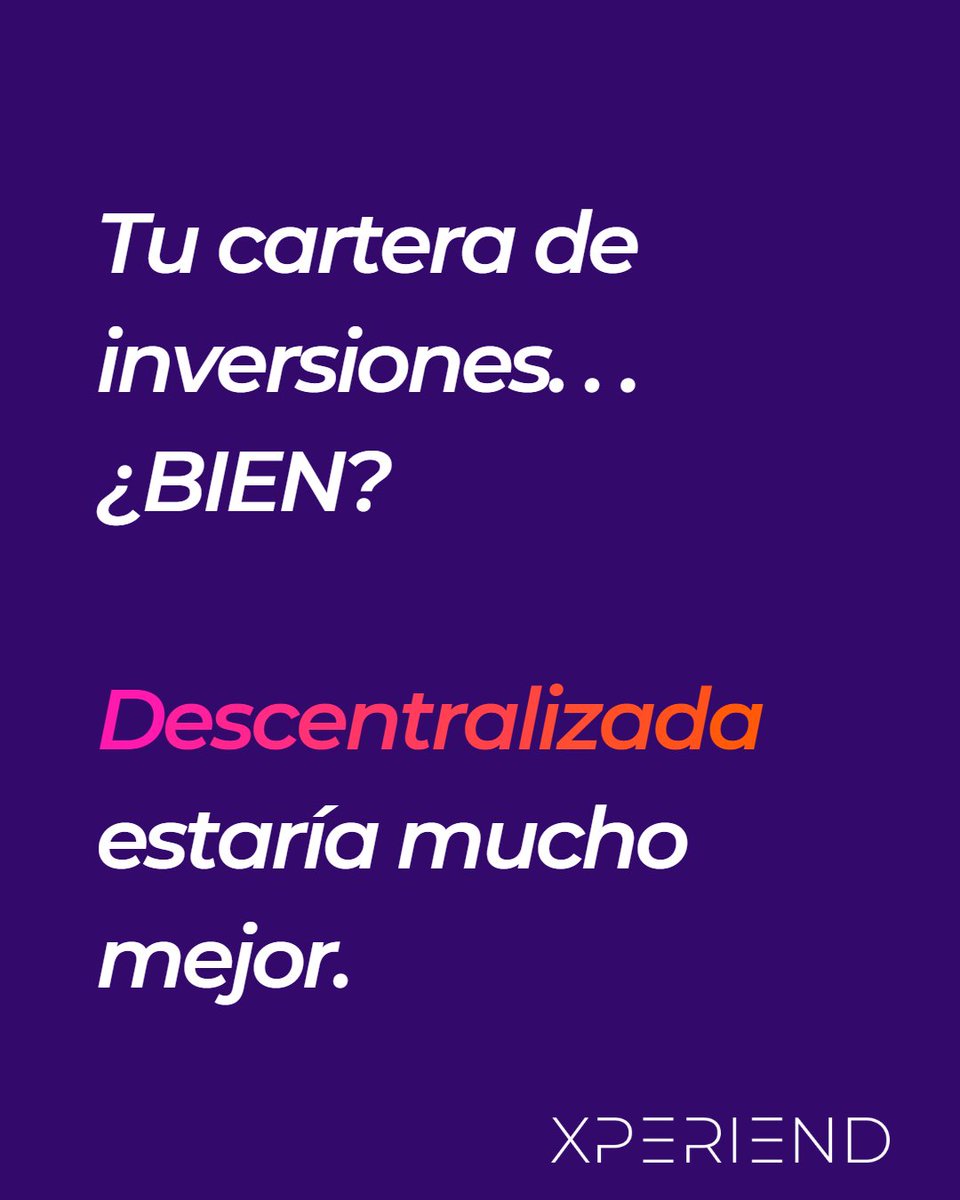 ¿Cómo va tu cartera de inversiones? Un consejo, y este es gratis, si quieres que incremente de forma segura apuesta por descentralizarla 😉