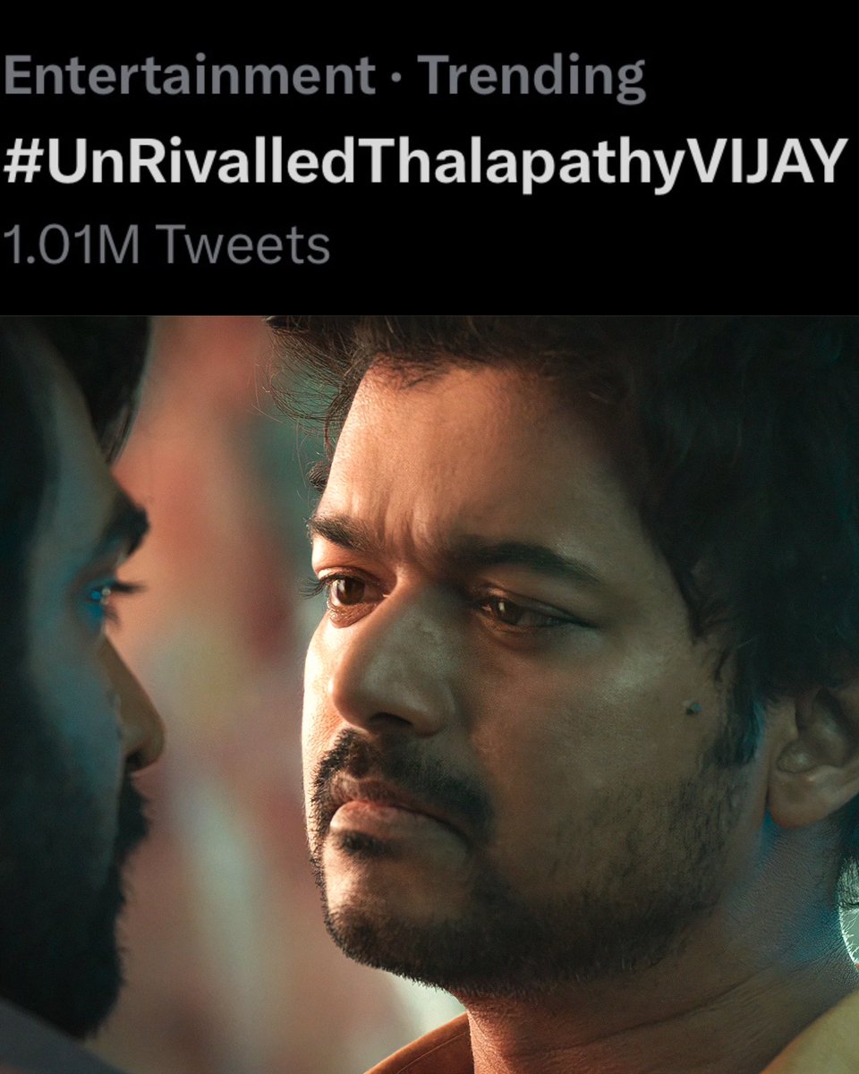VijayFansTrends's tweet photo. one one one no.1 🔥

#UnRivalledThalapathyVIJAY https://t.co/By90ipz5iz