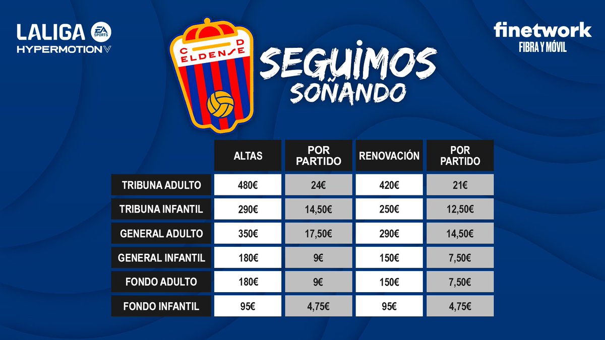 CD_Eldense's tweet photo. 🎟️ Campaña de abonos 2023/24 🔜

✨ #SeguimosSoñando 💭

➕ Muy pronto todos los detalles 👀

#AupaDeportivo 💙❤️ https://t.co/oYcKjMxJ3q