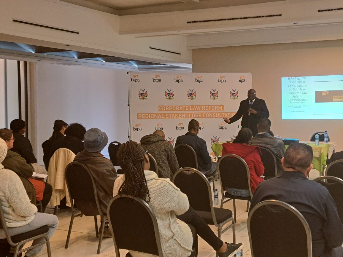 Are you in Keetmanshoop and want to provide input on the Corporate Law Reform? 

Join the BIPA team at the Keetmanshoop Municipality Hall today for the #Corporate Law Reform Stakeholder Consultations.

#corporatelawreview #lawreform