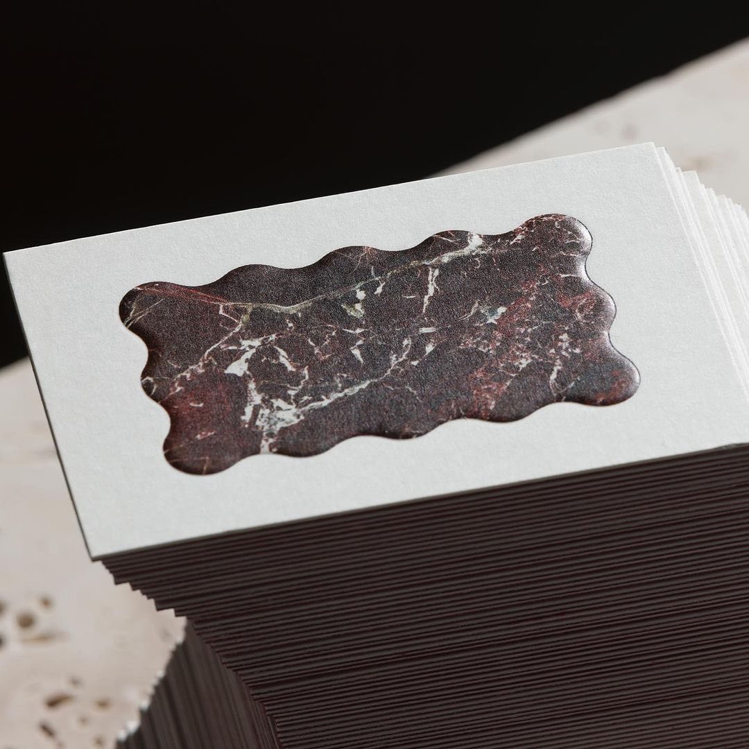 G . F Smith Accent Smooth Natural 350gsm duplexed to <a href="/colorplanpapers/">GF Smith Colorplan</a> Scarlet 270gsm with a blind embossing on HP Indigo print &amp; black foiling details for Form Los Angeles business cards, designed by Studio Sly and produced by <a href="/dot_studio_/">Dot Studio</a>.