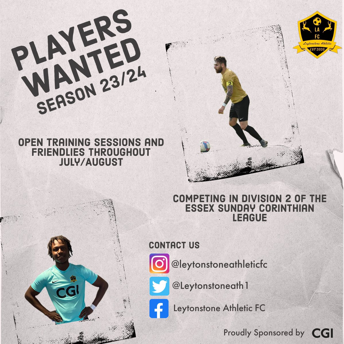 Players wanted to improve/add to our squad ahead of the upcoming season. If you’re 18+ and looking to play competitive 11 a side football next season give us a message to join our pre season training and friendlies.<a href="/theplayerfinder/">PlayerFinder</a> <a href="/EssexCorinthian/">Corinthian League</a> <a href="/premierleague/">Premier League</a>