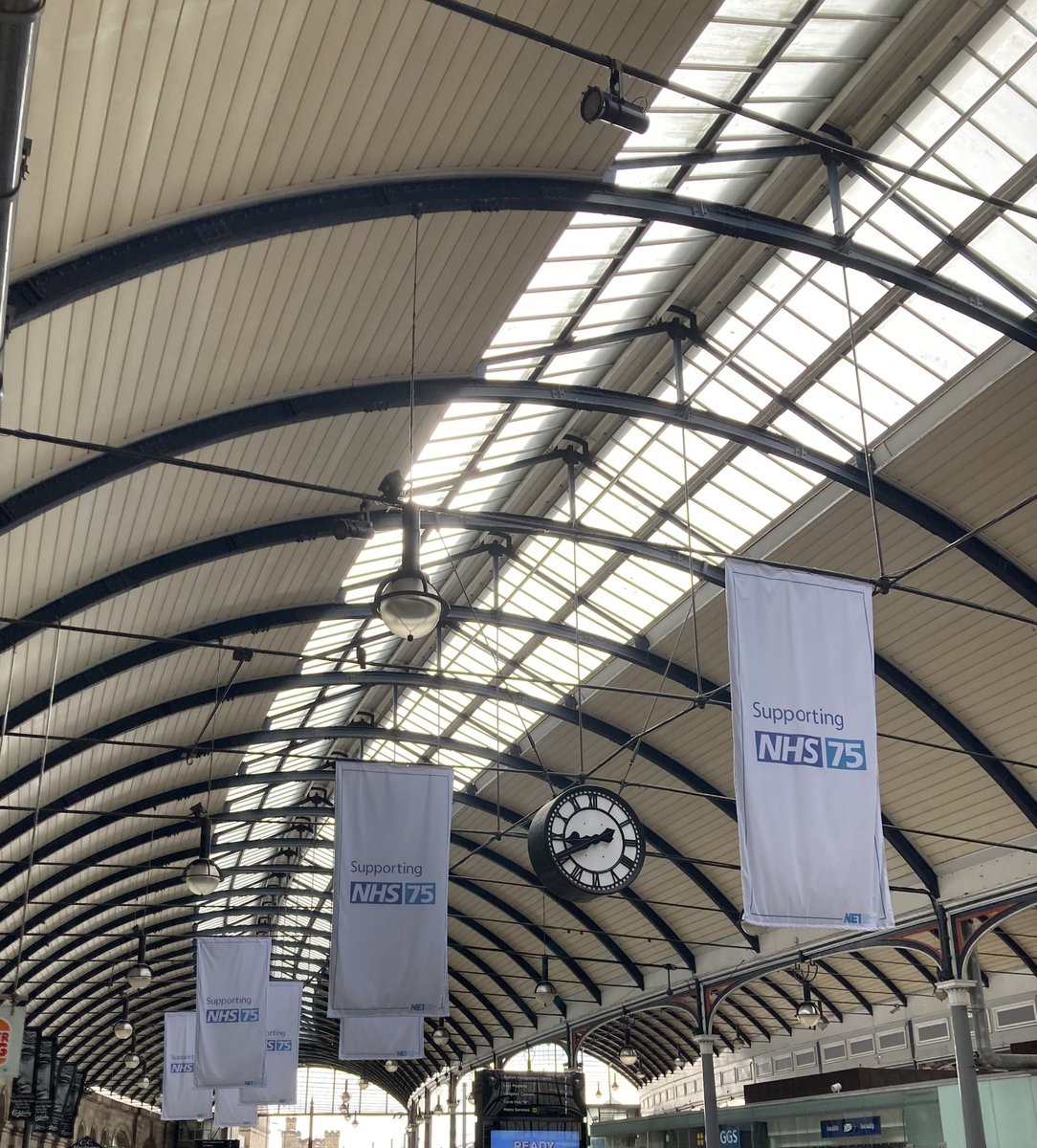 Congratulations and thank you 💙

A beautiful display at Newcastle Central Station.

#NHS75