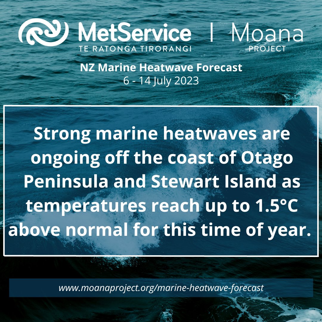 Even with cooling waters, coastal water temperatures are still higher than average, with some regions experiencing strong #marineheatwaves.

More on the weekly forecast that is available thanks to the #MoanaProject can be found here: bit.ly/3qyouUi