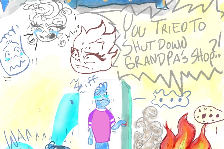 MayContainLou's tweet photo. Here's a repost in case this is easier to read.
sweet story at bedtime. 😬 The Lumen-Ripple household is ripe with emotion tonight. #Elemental📷 #PixarElemental📷 #Elementalfanart #fanart #steambaby #Emberxwade #Fancomic #SomebodyHelpEmber #SheIsInDanger https://t.co/ZIk38G5Div