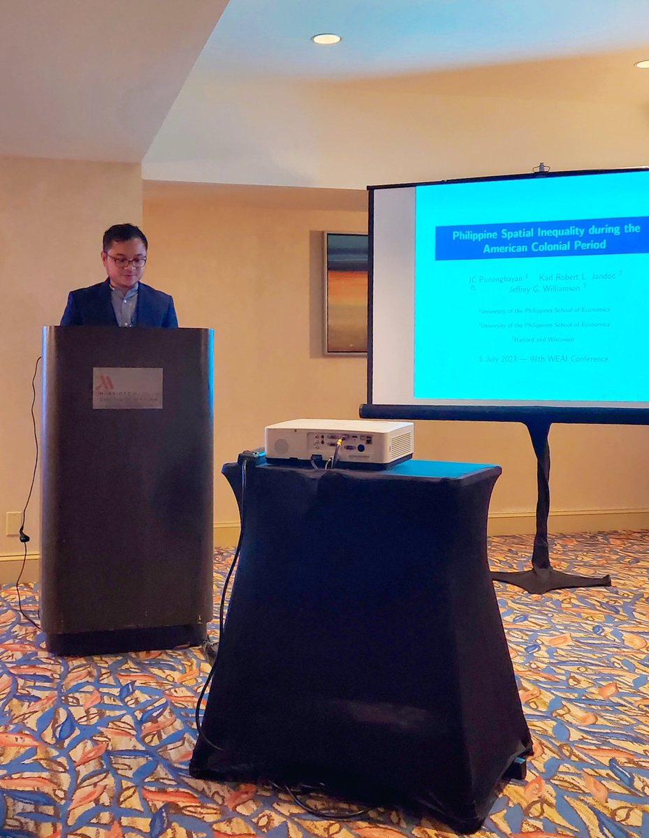 jcpunongbayan's tweet photo. What I was up to today. Presented a paper on regional spatial inequality in the Philippines during the American colonial period. Tamang-tama kakatapos ng July 4th holiday. 😅 Seriously, I got great comments and suggestions on how to improve the paper. #WEAI2023

📍San Diego https://t.co/7Q4nzrv6Hn