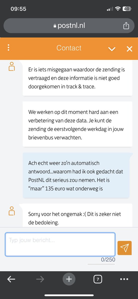 Rdam1908_010's tweet photo. @PostNL @pilip_ann “Klantenservice” van niks! Ik heb haar “vriendelijk” bedankt voor “alle” moeite de zij genomen heeft… https://t.co/ZgDAnlXTyT