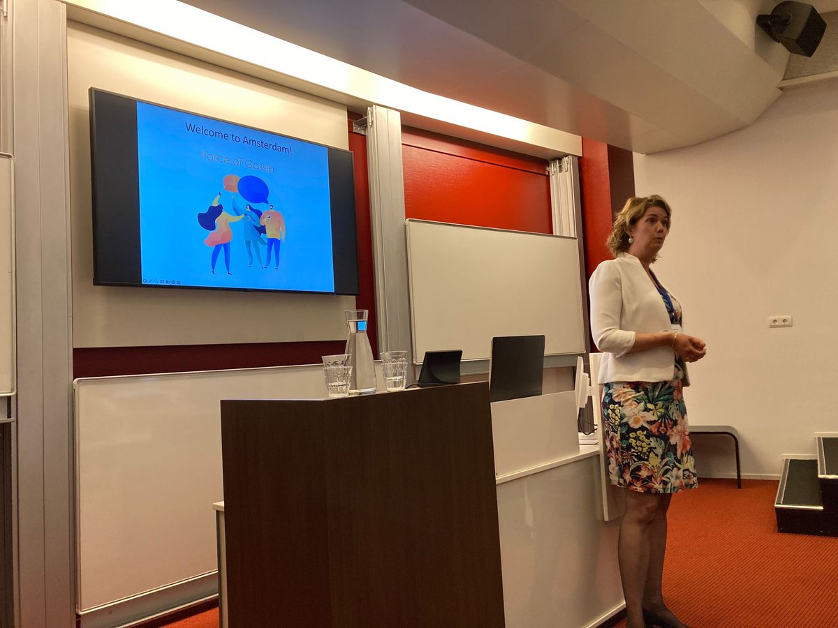 Great opening of the Force of Gossip Conference by <a href="/biancabeersma/">Bianca Beersma</a> 

Proud to see an overview of our work over the past years (<a href="/ASNieper/">Annika Nieper</a>, <a href="/martina_testori/">Martina Testori</a>, <a href="/e_martinescu/">Elena Martinescu</a>)

Excited for two days of talks &amp; discussions about gossip, reputation, competition, cooperation and much more!
