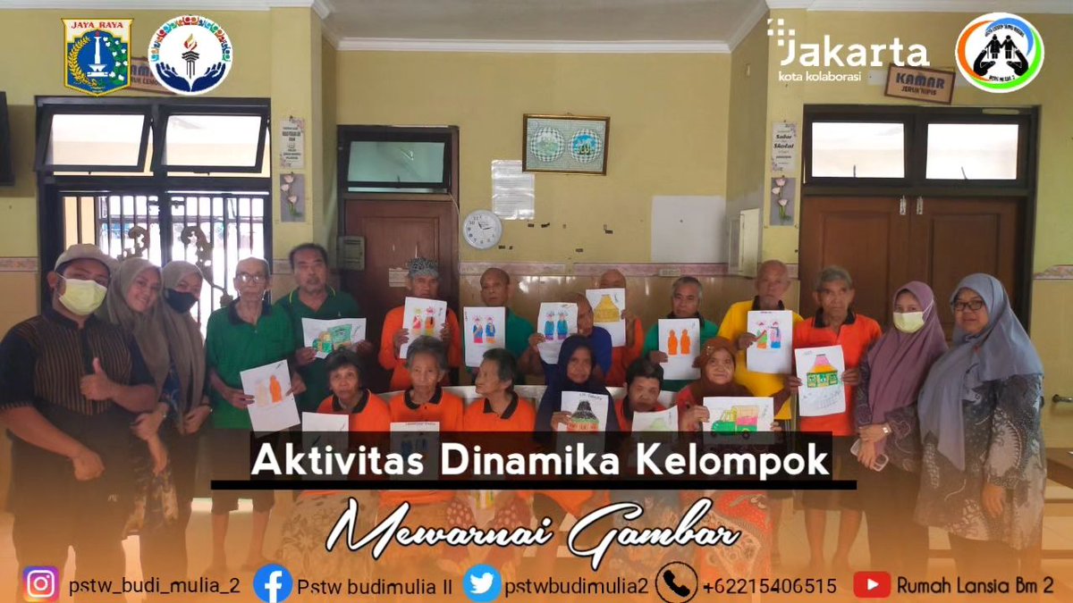 pstwbm2's tweet photo. Aktivitas Dinamika Kelompok dengan tema mewarnai gambar  yang bermanfaat untuk menurunkan tingkat depresi, membantu relaksasi otak, mengalihkan fokus dan pikiran dan menjadi sarana hiburan untuk Warga Binaan Sosial Pstw BM 2 Cengkareng.
@DinsosDKI1 https://t.co/XFs3i7oqZd