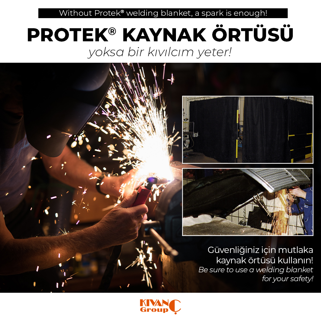 kivancgroup's tweet image. Without a Protek®welding blanket, a spark is enough!

Protek® welding blanket eliminates damages due to sparks, high heat, and flame!

Be sure to use a welding blanket for your safety.

#kaynakÖrtüsü #Protek #Yangın #ProtekKaynakÖrtüsü #HakettiğinizKoruma #ProtectionYouDeserve